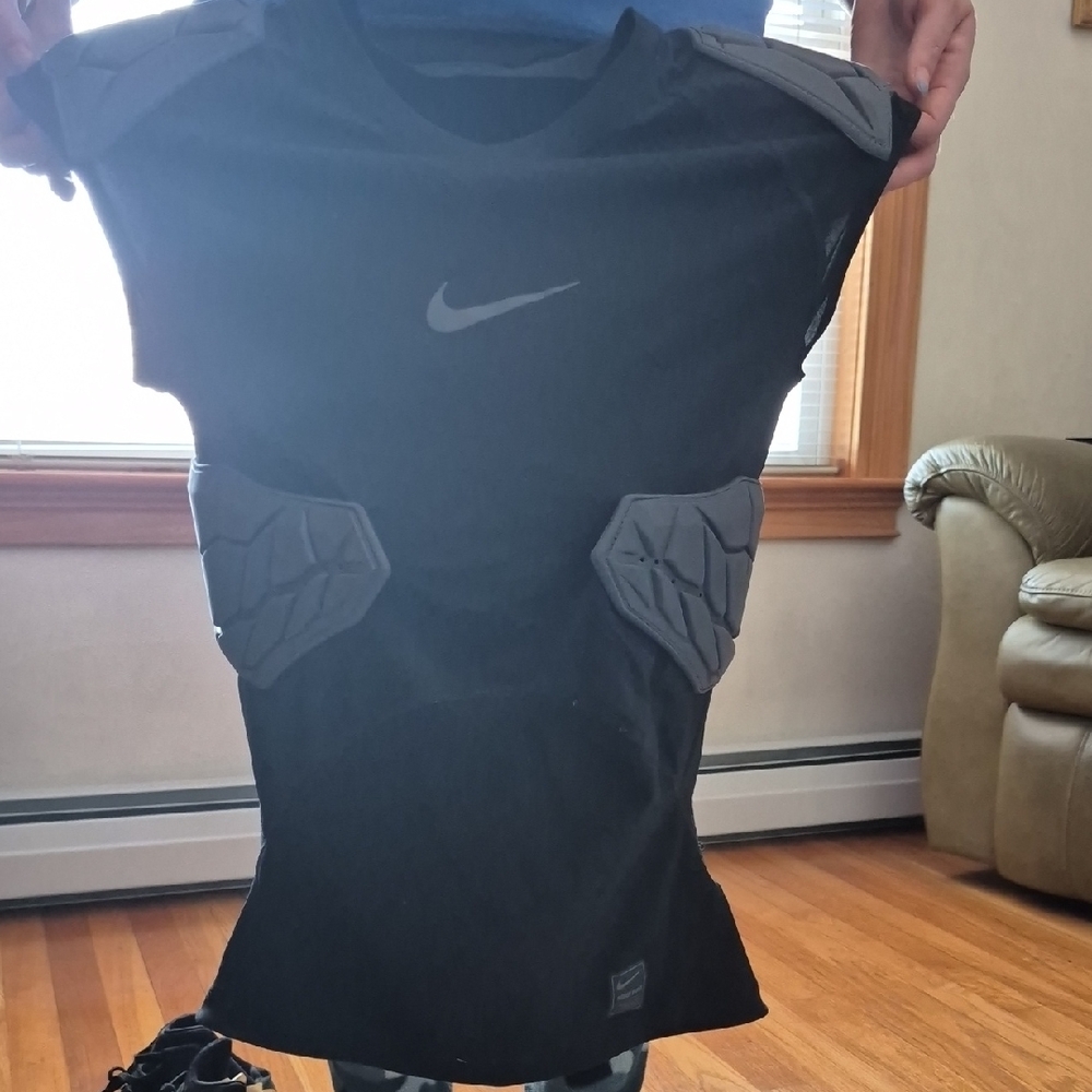 Nike Black and Gray Padded Sports Top